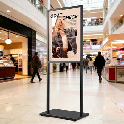 Double Sided Metal Sign Stand, 22x28Inch Black Poster Display Holder - color: Black
