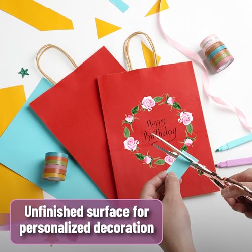 Mr. Pen- Paper Gift Bags with Handles, 32 Pack, 7.6" x 4.7" x 10.6" - color: Multicolor, size: 32 Pack