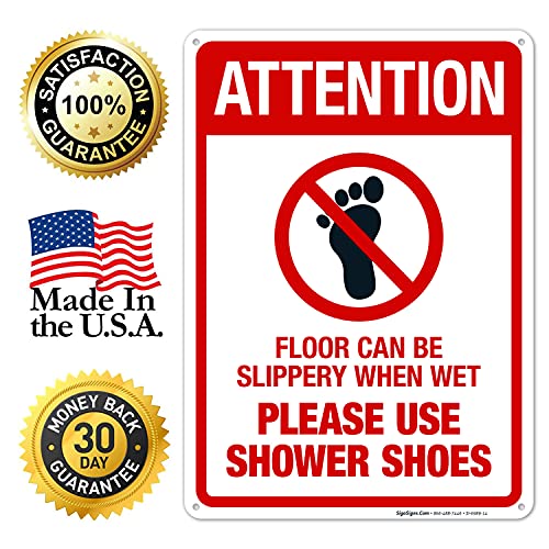 Floor Can Be Slippery When Wet Sign, - size: 10x14