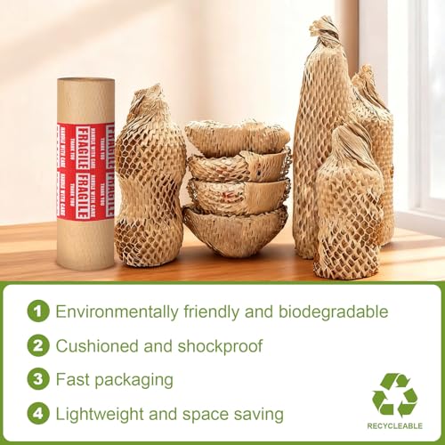 Honeycomb Packing Paper 15"x131' Recyclable Bubble Cushioning Wrap Roll - size: 15Inch x 131Feet