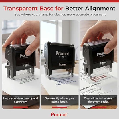 Promot 4-Line Custom Stamp- Personalized Name & Address Stamp (Medium) - size: Medium