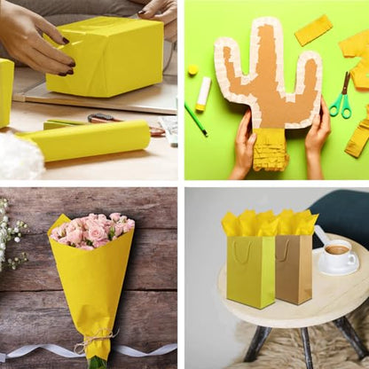 Jkopsnr 100 Sheets Yellow Tissue Paper 20x14 Inches - color: Yellow, size: 14x20