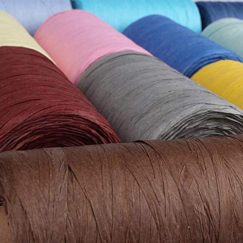 316Yard Rayon Raffia Paper Yarn for Crochet - Blush Pink Ribbon for Knit Summer Sun Hat, Beach Bag, Craft DIY Decoration