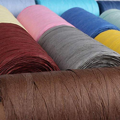 316Yard Rayon Raffia Paper Yarn for Crochet - Blush Pink Ribbon for Knit Summer Sun Hat, Beach Bag, Craft DIY Decoration