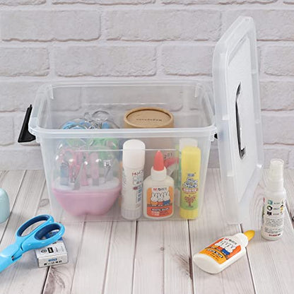 6 Quart Plastci Storage Box, Clear Storage Bins Totes Containers Set of 4 - size: 6 Quart