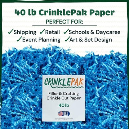 40LB Light Blue Crinkle Paper Filler USA Made - color: Light Blue, size: 40 LB