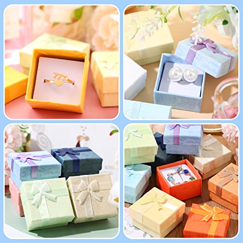 Sureio 24 Pack Jewelry Gift Boxes Cases Cotton Filled Cardboard Paper Box