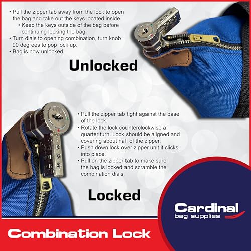 Locking Heavy Duty Courier Bag, 18x18x8 inch - color: Royal Blue