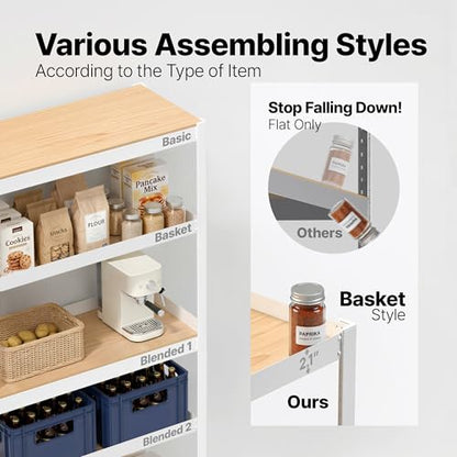 HOMEDANT House White 36.2" W 5 Tier Storage Shelves Garage Shelving Unit - color: White, size: 36.2"W x 16.5"D