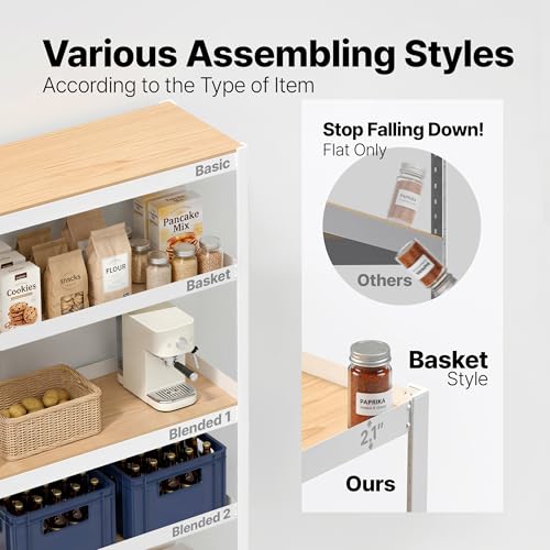 HOMEDANT White 48.1" Deep 5 Tier Storage Shelves Garage Shelving Unit - color: White, size: 48.1"W x 24.4"D