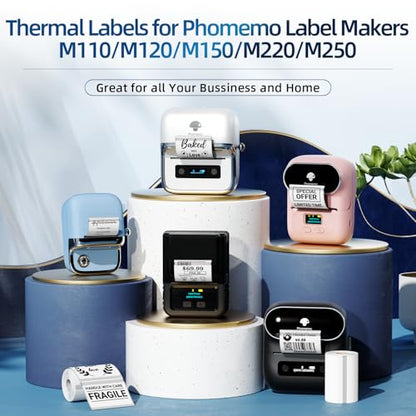 Phomemo Transparent Thermal Label Paper, 1.57"x1.18" (40x30mm), 230 Labels/Roll, Round, Multi-Purpose, Clear - color: Clear, size: 1.57"x1.18"