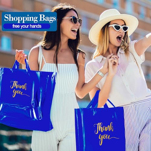 Teling 200 Pcs Thank You Shopping Bags with Handle,Navy Blue - color: Navy Blue