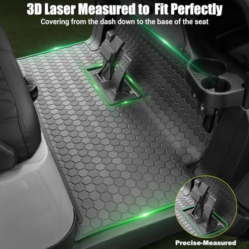 Club Car Precedent Golf Cart Full Coverage Floor Liner Mat, Fits Club Car Precedent (2004-2023), Onward & Tempo (2017-2023), Villager & V4L (2019-2023), Durable Anti-Slip Rubber - color: All Black