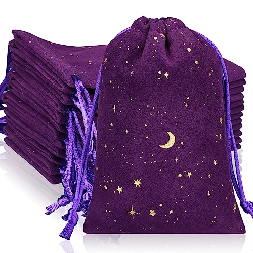 Hillban 30 Pcs 4 x 6, Purple Velvet Bag with Drawstring for Jewelry - color: Purple, size: 4 x 6 "