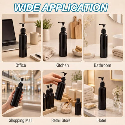 Nuenen 48 Pcs 4oz/120ml Lotion Bottles with Pump, Black - color: Black