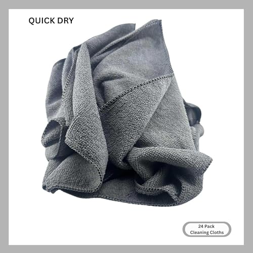 Microfiber Cleaning Cloth for Kitchen & households, Towels for Cars. - color: Gray