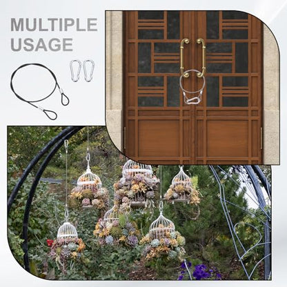 PATIKIL 78.7" Safety Cable Lock Security Wire Ropes w 10 Spring Buckle 5Pcs - color: Black, size: 78.7 Inch