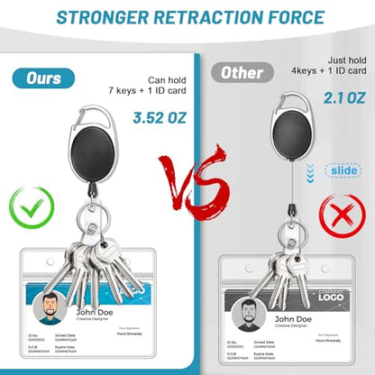 2 Pack Horizontal ID Badge Holder with Retractable Badge Reel - style: Horizontal