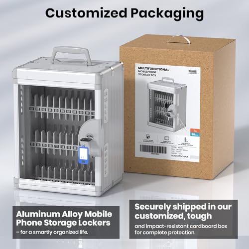 Glosen 36 Slots Cell Phone Locker with Key for Classroom, Phone Storage Box - size: 36slots