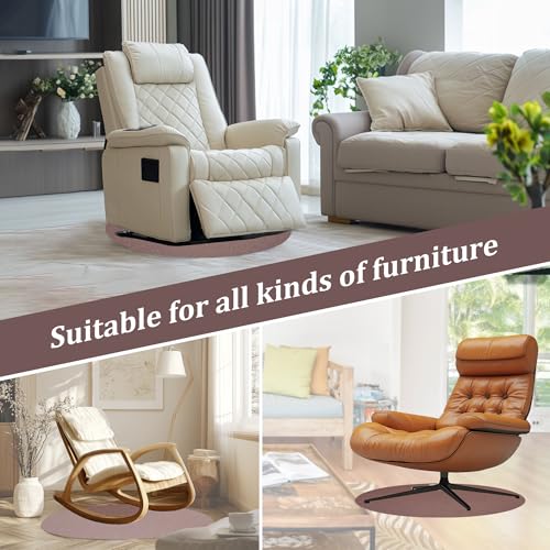 Recliner Pads for Hardwood Floors, Under Chair Mat Floor Protector, Keep Furniture from Sliding, Rubber Mats for Rocking Chair, Floor Furniture Pads 27.5in - size: R-Brown-27.5"x27.5"