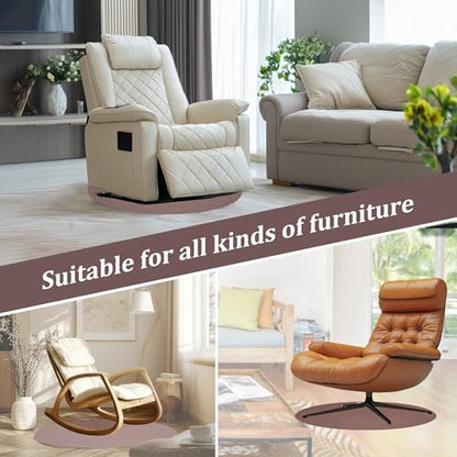 Recliner Pads for Hardwood Floors, Under Chair Mat Floor Protector, Keep Furniture from Sliding, Rubber Mats for Rocking Chair, Floor Furniture Pads 27.5in - size: R-Brown-27.5"x27.5"