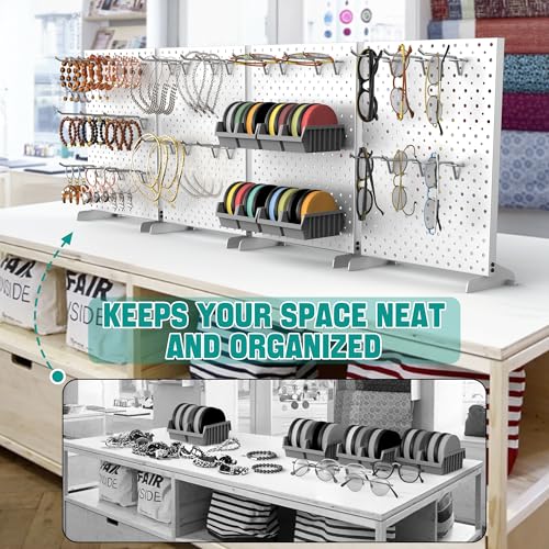 EVERHANGER Metal Pegboard Display Stand, Freestanding Tabletop Pegboard - color: Gray, size: 4pack 12"X16"