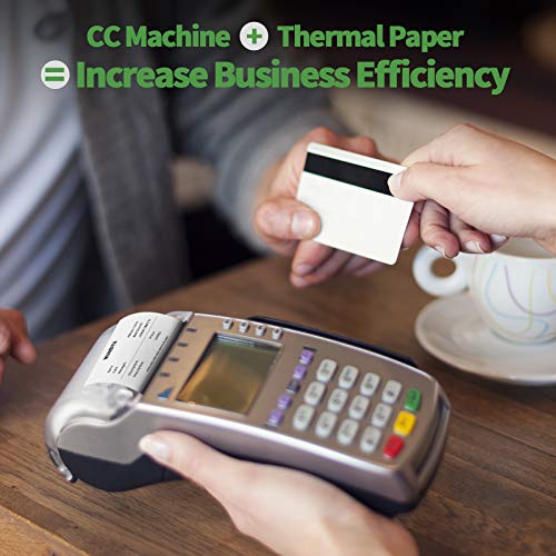 MUNBYN 2 1/4" inch x 50'ft Thermal Paper (50 Rolls), BPA Free Receipt Paper, 58mm Thermal Receipt Papers Fits All 58mm Thermal POS Printer, Square Terminal Credit Card Machines printers clearly - size: 2 1/4" x 50', style: 50 Rolls