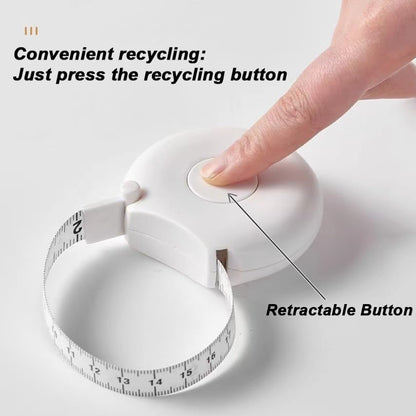 Body Tape Measure 80inch/205cm,Retractable Body Measuring Tape,Double-Scale Circumference Soft Measuring Tape with Lock Button for Weight Loss Sewing Tailor Craft & Medical Body Measurements (White) - color: White