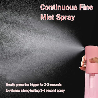 3 Pack Spray Bottles, 2-Pack Continuous Spray Bottles,Fine Water Mist Spray Bottles for Hair 6.8 OZ (200 ML) and 1oz 30ml Travel Spray Bottle Mister for Cleaning,Hairstyling,Plants,Pets Pink Black - color: Pink Black