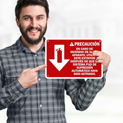 PrecautionIn Case Of Appliance Fire Use This Extinguisher Only Sign, 10x7 Inches, Rust Free .040 Aluminum, Fade Resistant, Made in USA by My Sign Center - size: 7x10 Aluminum