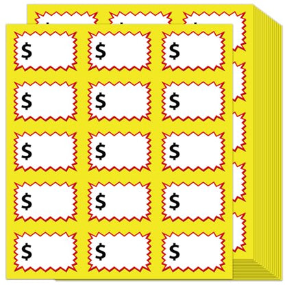360 Multi-Use Garage Sale Stickers - 360Pcs Removable Adhesive Labels with Space to Write Pricing for Retail Yard Sales & Flea Markets - color: White