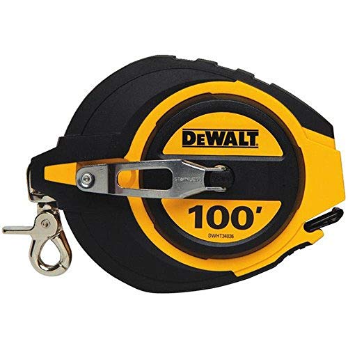 DEWALT DWHT34036L 100-Foot Closed Case Long TapeSE, Slide Lokck