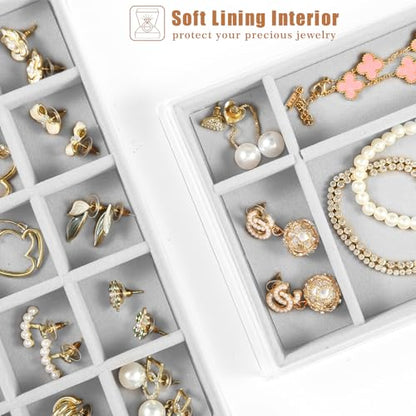 GUOER Earring Organizer, Acrylic Jewelry Box with 5 Drawers for Women, Grey - color: Gray