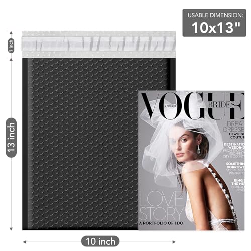 GSSUSA Black Bubble Mailers 10x13" Padded Envelopes 500 Pack Self-Seal - color: Black, size: 10x13 500PC