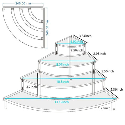 Gonice Small Acrylic Display Riser, 4 Tier Desktop Display Stand - size: 4tier