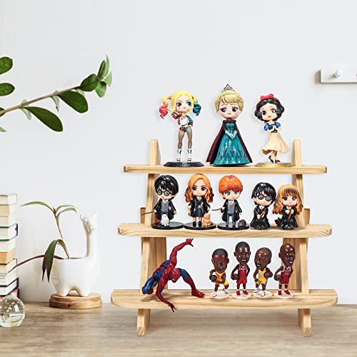 Wooden Display Stand, Tiered Cupcake Stand, 3 Tier Display Stand Riser - color: Natural-3Tier