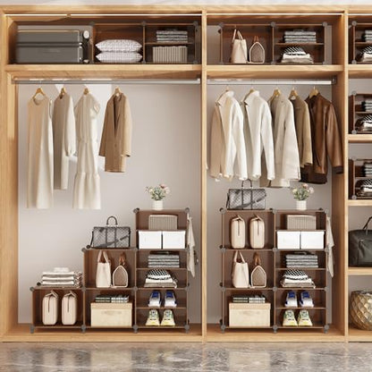 AWTATOS Closet Organizer 6 Cube Storage Shelves, Cocoa Brown - color: Cocoa Brown
