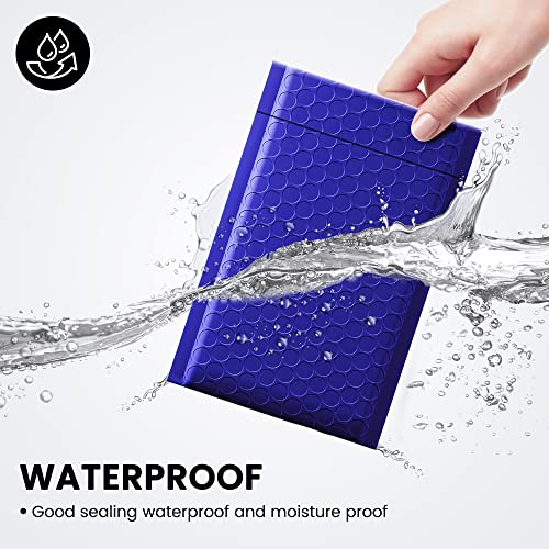 Fuxury 100 Pack 4x8" Bubble Mailers Royal Blue Shipping Padded Envelopes - color: Royal Blue, size: 4×8" 100PC
