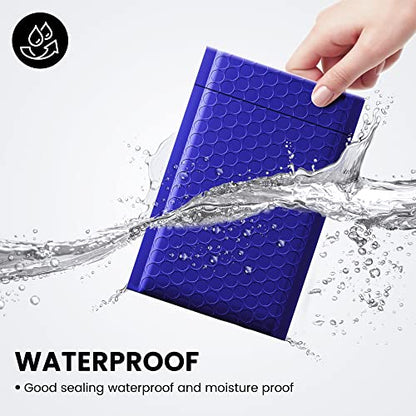 Fuxury 100 Pack 4x8" Bubble Mailers Royal Blue Shipping Padded Envelopes - color: Royal Blue, size: 4×8" 100PC
