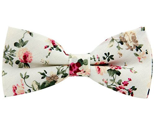 LEVAO Men's Cotton Floral Printing Bow Tie - color: Mix 3-1