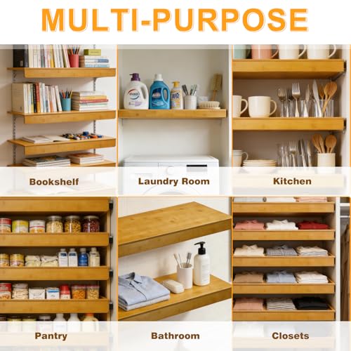 5 Pack Bamboo Wire Shelf Covers,0.47in Thick Snap-On Removable Bamboo Wire Rack Covers, Shelf Covers for Shelving Pantry Bathroom Kitchen Closet(30" W X 12" D) - size: 30" W X 12" D