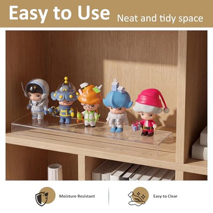 Acrylic Shelf Riser 15x3.9x1 pack of 2, Countertop Acrylic Display Storage Organizer for Shoes, Glasses, Plants, Home Decors, Perfume, Books, Dolls, 15x3.9x1 Inch - size: 15x3.9x1 Inch