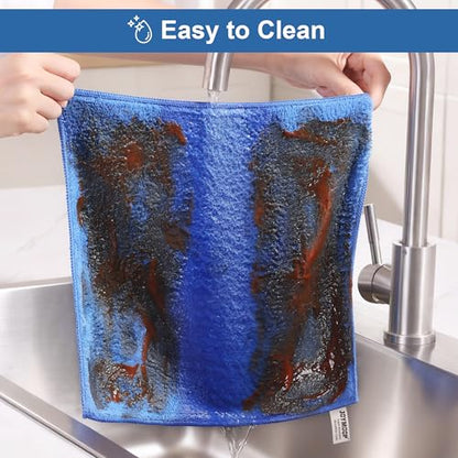 JOYMOOP Microfiber Cleaning Cloth, 18 Piece Set, Medium, Blue - color: L