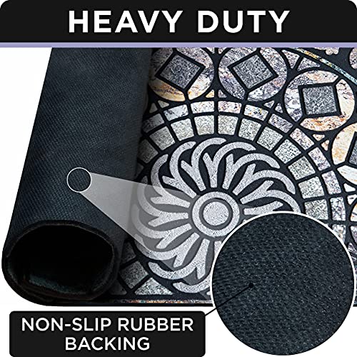 ubdyo Front Door Mat Outside Entrance - Grey, 23" x 36" - color: XL Gray Round