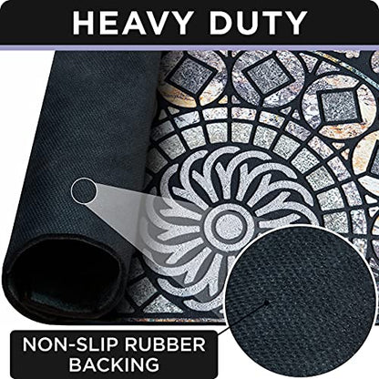 ubdyo Front Door Mat Outside Entrance - Grey, 23" x 36" - color: XL Gray Round