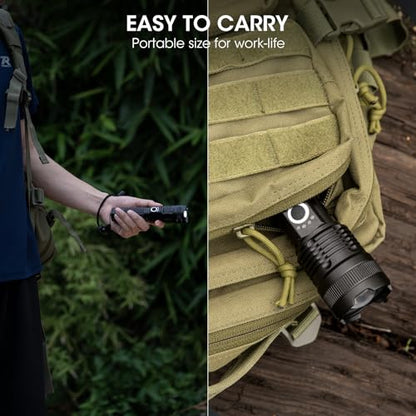 Kmivo Flashlights Rechargeable LED High Lumens - 4 Pack 90,000LM Super Bright Flashlight, Adjustable Powerful Flash Light with 5 Modes, Waterproof Handheld Flashlight for Home, Camping - size: M-4P