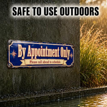 By Appointment Only Vintage Enamel Business Sign - style: By Appointment Only