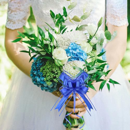 WEWILUCK Royal Blue Pull Bows for Gift Wrapping, 6 Inch, 15 Pack, Presents - color: Glossy-Royal Blue, size: 6 Inch - 15 Pack