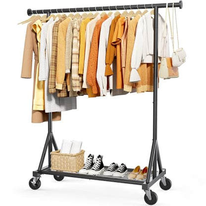 Sakugi Stainless Steel Clothes Rack Mesh Shelf, 42.5x16.5x65.9, Black - color: Black, size: 42.5" x 16.5" x 65.9"(1 Rod)