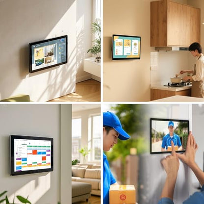 15.6 to 27 inch Touchscreen Digital Calendar & Wall Planners, Smart Whiteboard Calendar for Chore Chart & Work Schedule, Built in Speakers and Camera, Include Wall Mount & Desk Stand (23.8-inch) - size: 23.8-inch